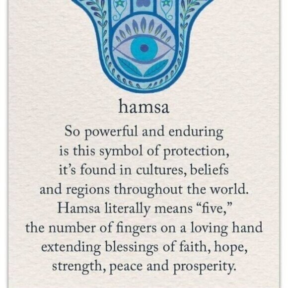 Boho Blue Agate & Patina Painted Hamsa Hand + Buddha - 20" Adjustable Necklace - Picture 5 of 9